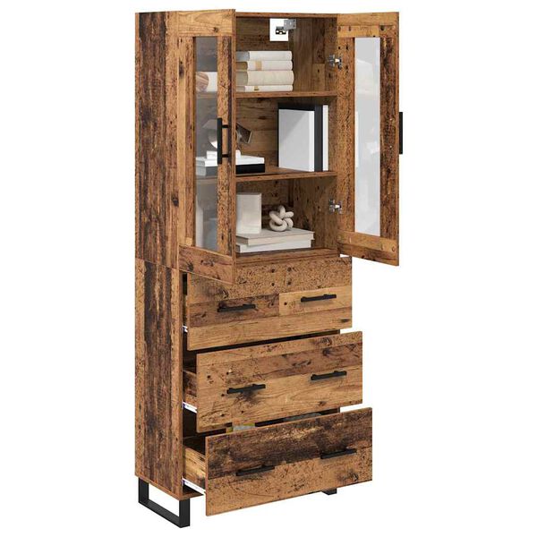 vidaXL Haut Armoire avec tiroir 2 pcs Bois Ancien Bois d'ing&eacute;nierie