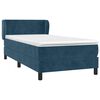 vidaXL Sommier &agrave; lattes de lit et matelas Bleu fonc&eacute; 80x200 cm Velours