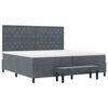 vidaXL Lit &agrave; ressorts avec matelas Gris fonc&eacute; 200 x 200 cm Velours