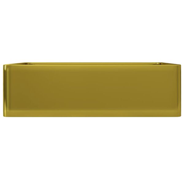 vidaXL Lavabo 41 x 30 x 12 cm C&eacute;ramique Dor&eacute;