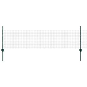 vidaXL Cl&ocirc;ture en fil soud&eacute; avec poteaux 100 x 0,5 m Vert Maille