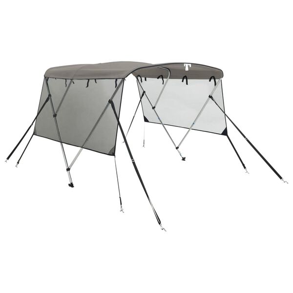 vidaXL Toit bimini &agrave; 3 arceaux parois en maille 183x(137-152)x137 cm