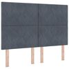 vidaXL Lit &agrave; ressort LED Gris fonc&eacute; 160 x 200 cm Velours