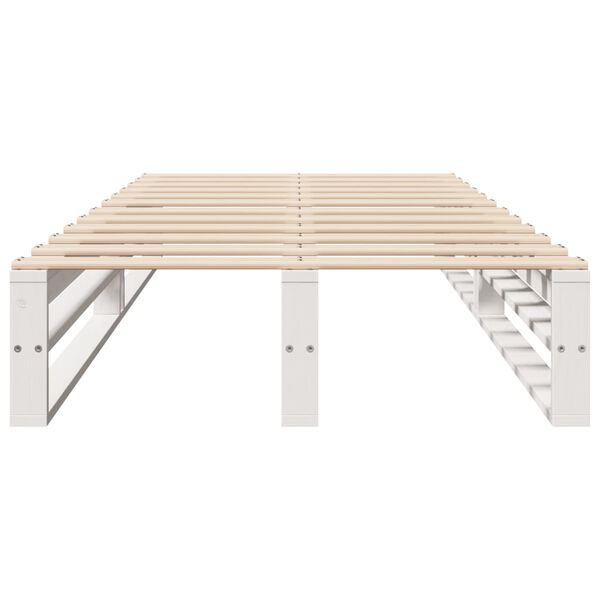 vidaXL Cadre de lit sans matelas blanc 90x190 cm bois de pin massif