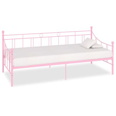 vidaXL Cadre de lit de repos Rose Métal 90 x 200 cm