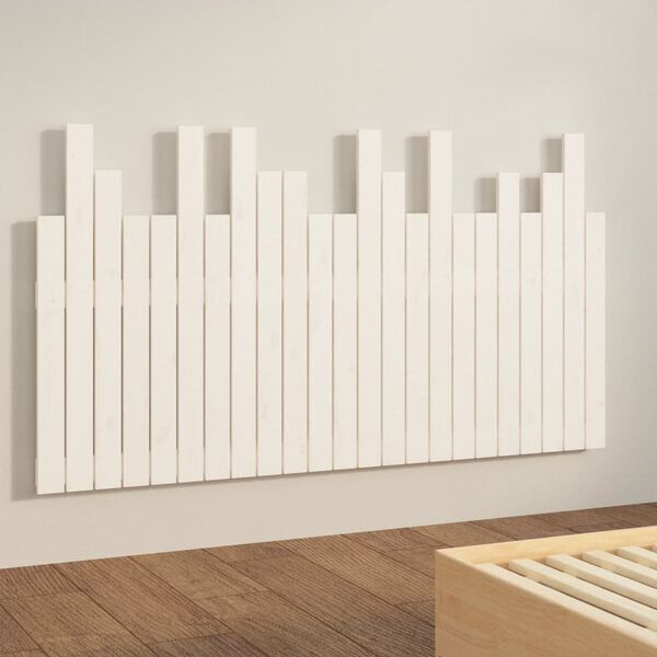 vidaXL T&ecirc;te de lit murale Blanc 146,5x3x80 cm Bois massif de pin