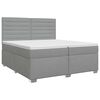 vidaXL Lit boxspring avec matelas Gris clair 200 x 200 cm Tissu