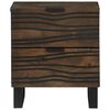vidaXL Cabinet de chevet avec tiroir 2 pcs Noyer 40 x 33 x 46 cm