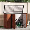 vidaXL Bo&icirc;te de Rangement de Jardin Marron 214 x 82 x 132 cm Acier