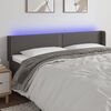 vidaXL T&ecirc;te de lit &agrave; LED Gris 203x16x78/88 cm Similicuir