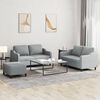 vidaXL Ensemble de canap&eacute;s 3 pcs avec coussins Gris clair Tissu