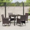 vidaXL Ensemble de salle &agrave; manger pour jardin 5 pcs Marron polyrotin