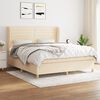 vidaXL Sommier &agrave; lattes de lit avec matelas Cr&egrave;me 160x200 cm Tissu