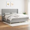 vidaXL Sommier &agrave; lattes de lit avec matelas Gris clair 200x200cm Tissu