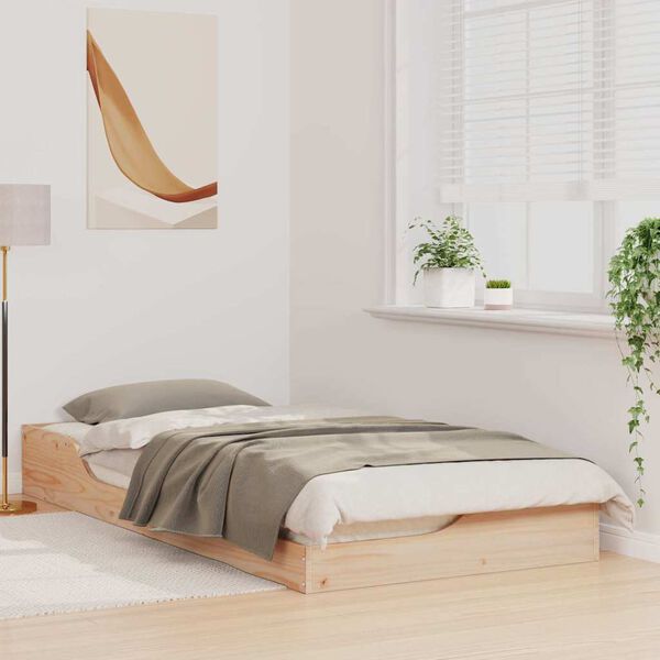 vidaXL Cadre de lit Marron 80 x 200 cm Pin massif
