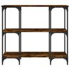 vidaXL Table console ch&ecirc;ne fum&eacute; 102x35x90 cm bois d'ing&eacute;nierie