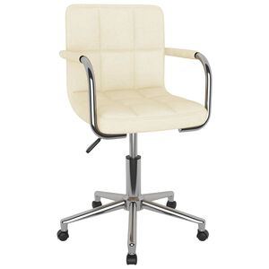 vidaXL Chaise pivotante de bureau Cr&egrave;me Tissu