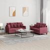vidaXL Ensemble de canap&eacute;s 2 pcs avec coussins Rouge bordeaux Tissu