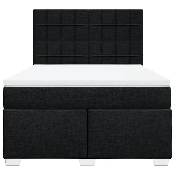 vidaXL Sommier &agrave; lattes de lit avec matelas Noir 160x200 cm Tissu
