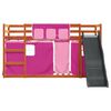 vidaXL Lit superpos&eacute; sans matelas avec toboggan et rideaux 80x200 cm