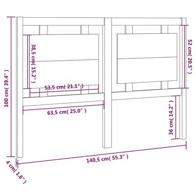 vidaXL Tête de lit Blanc 140,5x4x100 cm Bois massif de pin