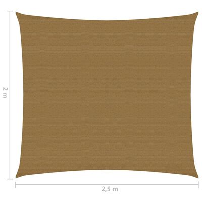 vidaXL Voile d'ombrage 160 g/m² Taupe 2x2,5 m PEHD