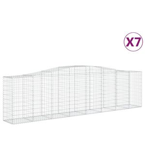vidaXL Paniers &agrave; gabions arqu&eacute;s 7 pcs 400x50x100/120 cm Fer galvanis&eacute;