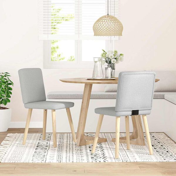 vidaXL Chaises &agrave; manger lot de 2 gris nuage tissu