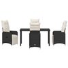 vidaXL Ensemble de salle &agrave; manger pour jardin 5 pcs Noir polyrotin
