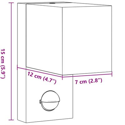vidaXL Applique murale d'extérieur avec capteurs noir