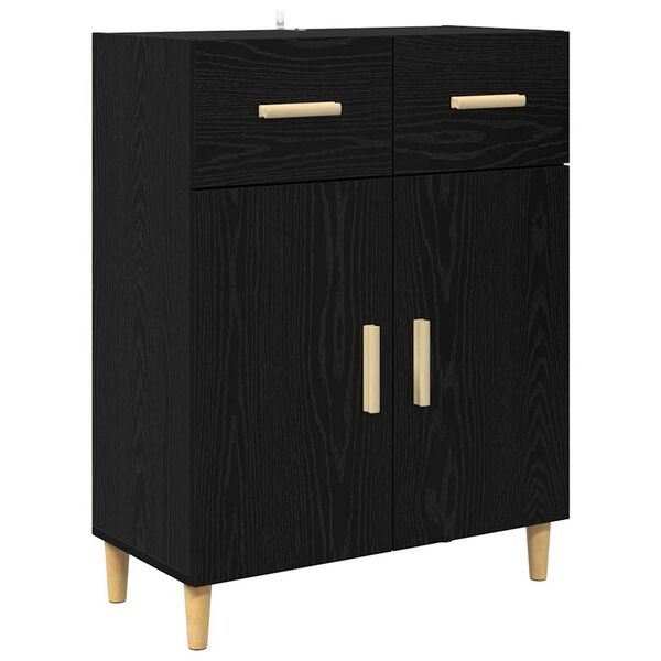 vidaXL Buffet Ch&ecirc;ne noir 34 x 69,5 x 89 cm Bois d'ing&eacute;nierie