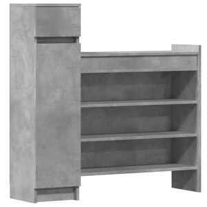 vidaXL Armoire &agrave; chaussures gris b&eacute;ton bois d'ing&eacute;nierie