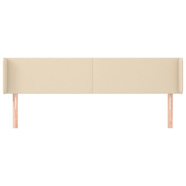 vidaXL T&ecirc;te de lit avec oreilles Cr&egrave;me 183x16x78/88 cm Tissu