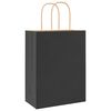 vidaXL Sacs en papier 50 pcs avec poign&eacute;es noir 21x11x28 cm