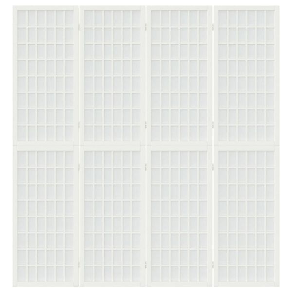 vidaXL Cloison de séparation pliable 4 panneaux 160x170 cm Blanc