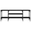vidaXL Meuble TV noir 121x35x45 cm bois d'ing&eacute;nierie et fer