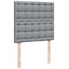 vidaXL Sommier &agrave; lattes de lit et matelas Gris clair 90x190 cm Tissu
