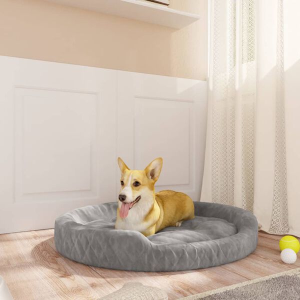 vidaXL Lit pour chien Gris 90x70x23 cm Peluche
