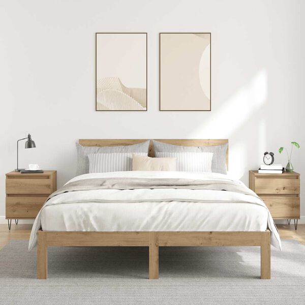 vidaXL Tables de chevet 2 pcs ch&ecirc;ne artisanal 40x35x50 cm