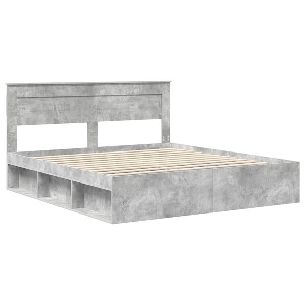 vidaXL Cadre de lit B&eacute;ton 180 x 200 cm Bois de pin massif