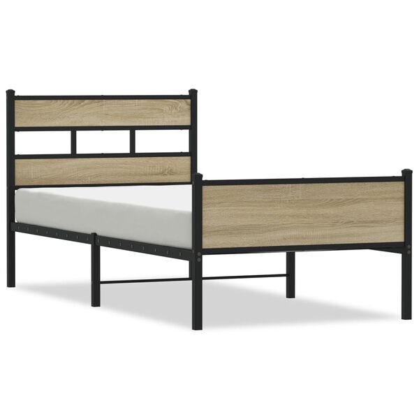 vidaXL Cadre de lit sans matelas ch&ecirc;ne sonoma 75x190 cm