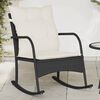 vidaXL Chaise &agrave; bascule de jardin avec coussins noir r&eacute;sine tress&eacute;e