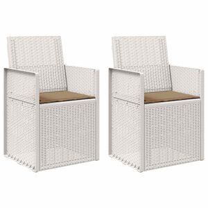 vidaXL Chaises de jardin salle &agrave; manger 2 pcs Blanc et taupe PP
