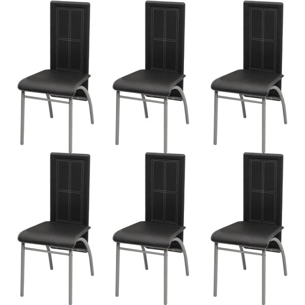 vidaXL Ensemble &agrave; d&icirc;ner sept pi&egrave;ces Noir