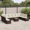 vidaXL Ensemble de canap&eacute; de jardin 10 pcs Marron et Cr&egrave;me Polyrotin