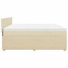 vidaXL Sommier &agrave; lattes de lit avec matelas Cr&egrave;me 180x200 cm Tissu