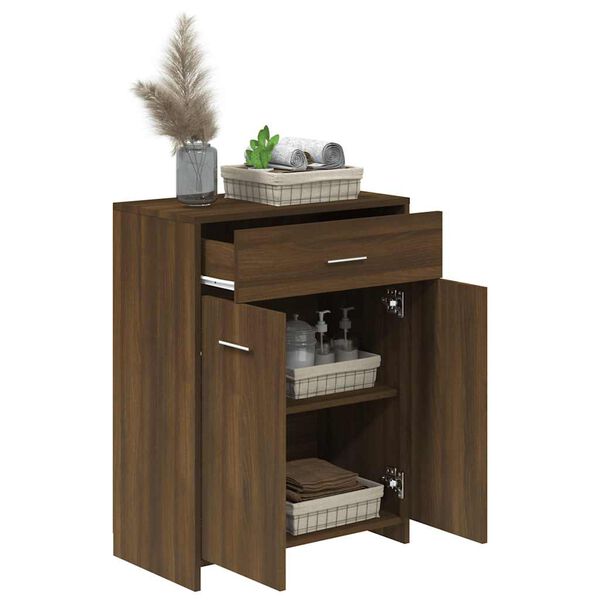 vidaXL Armoire de bain Ch&ecirc;ne marron 60x33x80 cm Bois d'ing&eacute;nierie