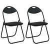 vidaXL Chaise pliante 2 pc Simili cuir Noir 48 x 43,5 x 81 cm