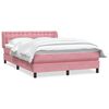 vidaXL Sommier &agrave; lattes de lit avec matelas rose 140x210 cm velours