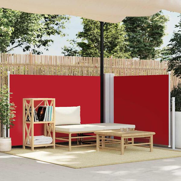 vidaXL Auvent lat&eacute;ral r&eacute;tractable Rouge 120 x 600 cm
